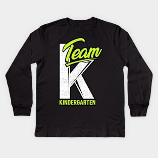 'Team K' Cute Kindergarten Teacher Gift Kids Long Sleeve T-Shirt